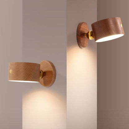 Minimalistische houten USB oplaadbare touch magnetische LED nacht wandlamp licht