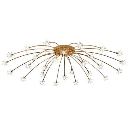Art Deco Sterrenhemel Metaal/Glas Opbouw Plafondlamp Zwart/Goud/Chroom