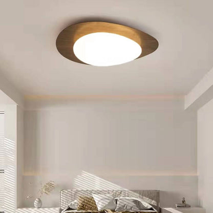 Nordic ijzer houtnerf kiezel LED inbouw plafondlamp