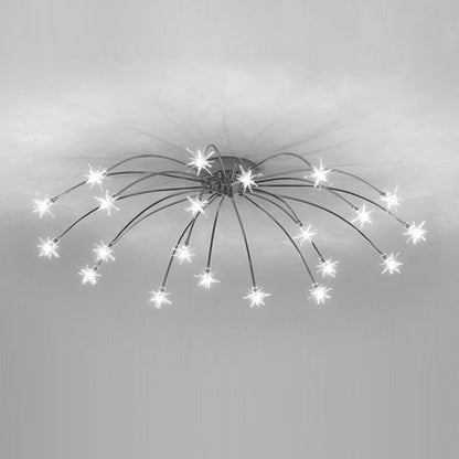 Art Deco Sterrenhemel Metaal/Glas Opbouw Plafondlamp Zwart/Goud/Chroom