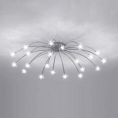 Art Deco Sterrenhemel Metaal/Glas Opbouw Plafondlamp Zwart/Goud/Chroom
