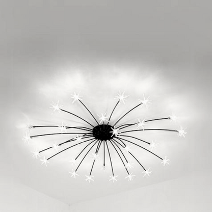 Art Deco Sterrenhemel Metaal/Glas Opbouw Plafondlamp Zwart/Goud/Chroom
