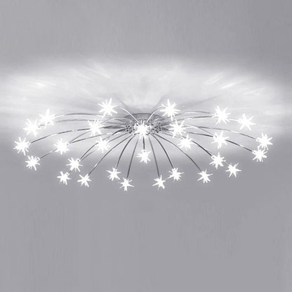 Art Deco Sterrenhemel Metaal/Glas Opbouw Plafondlamp Zwart/Goud/Chroom