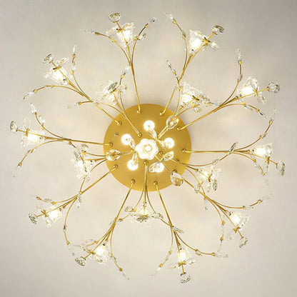Art Deco elegante bloem plafondlampen, goud