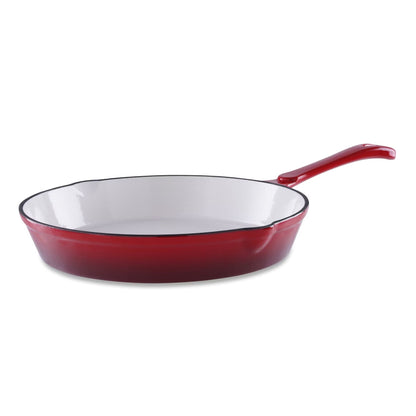 Enameled Cast Iron Fry Pan, 40x25x5.5cm, Ombre Red