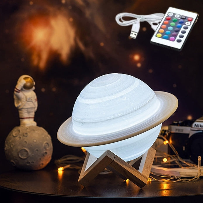 Planeet-Thema LED Nachtlamp – Kleurveranderend Saturnus Ontwerp voor Kinderen, Slaapkamers en Unieke Sfeervolle Woondecoratie