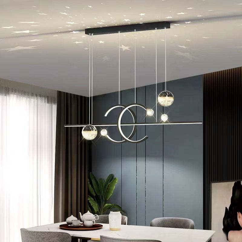 Hedendaagse hanglamp dubbel-C goud/zwart eetkamer