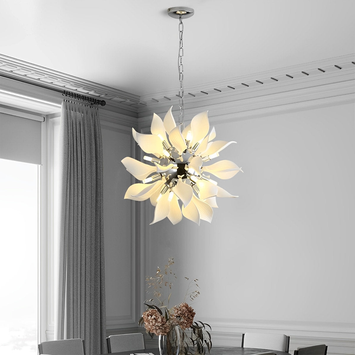 Moderne keramische bloemkunst kroonluchter verlichting