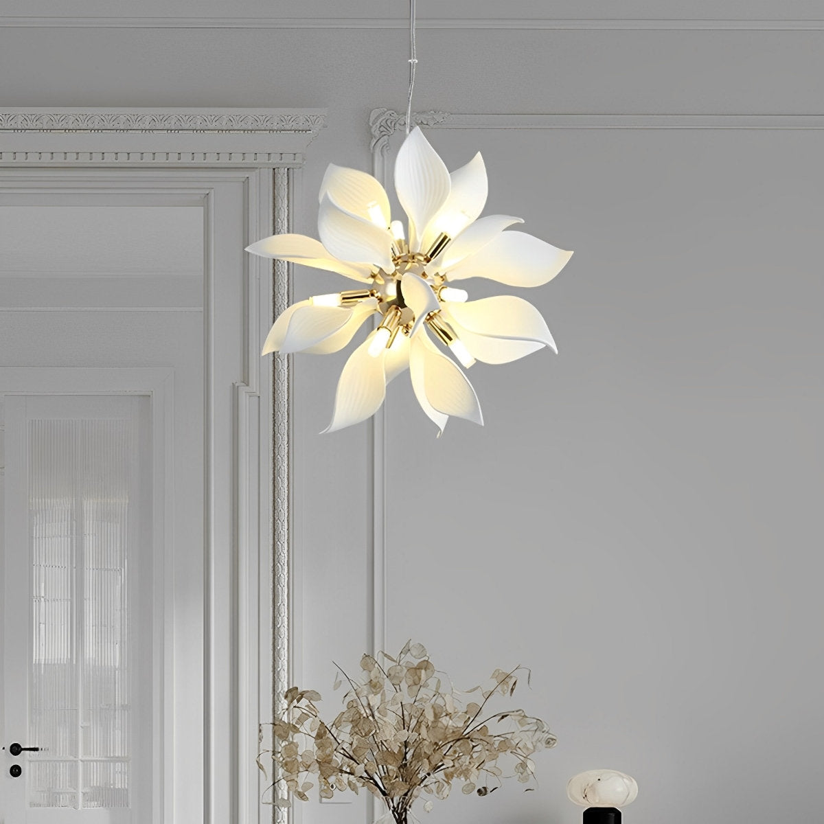Moderne keramische bloemkunst kroonluchter verlichting