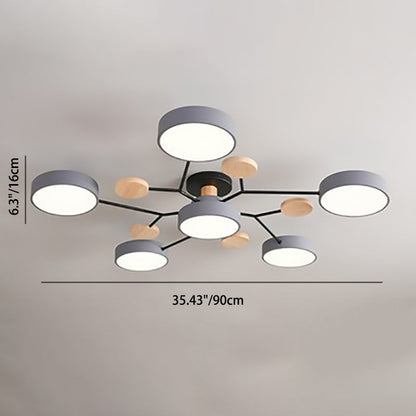 Modern Nordisch Rond Molecuul Tak Ontwerp LED Semi-Opbouw Plafondlamp