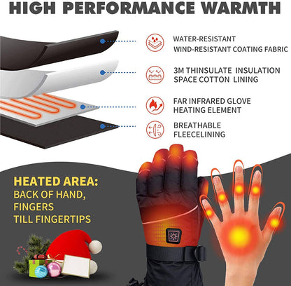 Elektrische Waterdichte/Sneeuwdichte Verwarmde Handschoenen