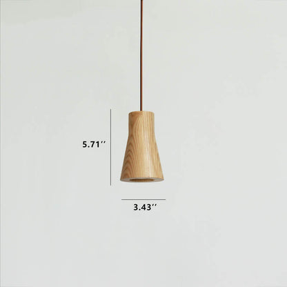 Minimalistische houten cilindervormige kleine hanglamp