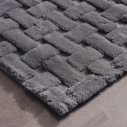 Jacquard badmat, 70x120 cm, donkergrijs