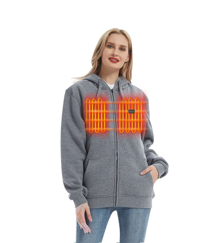 Volledige rits fleecejack met capuchon verwarmde hoodie