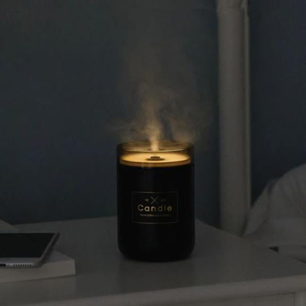 Himist 280ML Ultrasone Kaars Luchtbevochtiger Luchtreiniger Met Romantisch Zacht Licht Essentiële Olie Diffuser