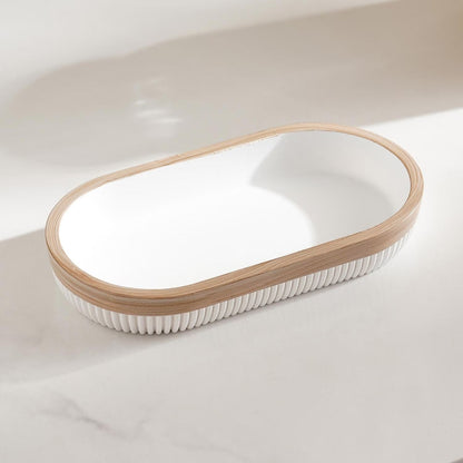 Soap Dish, Dispenser & Tumbler Set for Bathroom, White