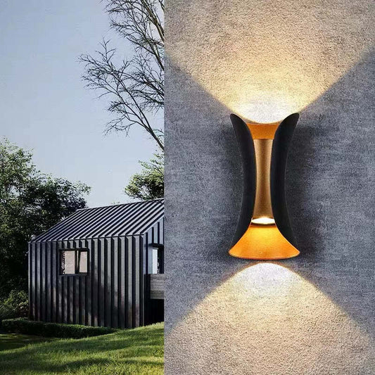 Moderne LED buitenmuurverlichting goud/wit tuin/corridor