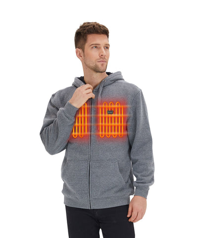 Volledige rits fleecejack met capuchon verwarmde hoodie