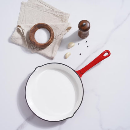 Enameled Cast Iron Fry Pan, 40x25x5.5cm, Ombre Red