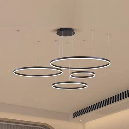 Moderne hanglamp Tir-Circle zwart/goud/koffie metaal