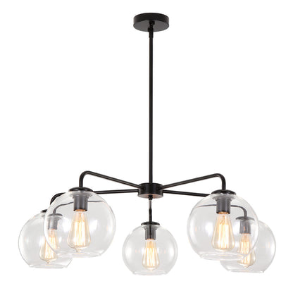 Moderne 5-licht handgeblazen glazen bol kroonluchter