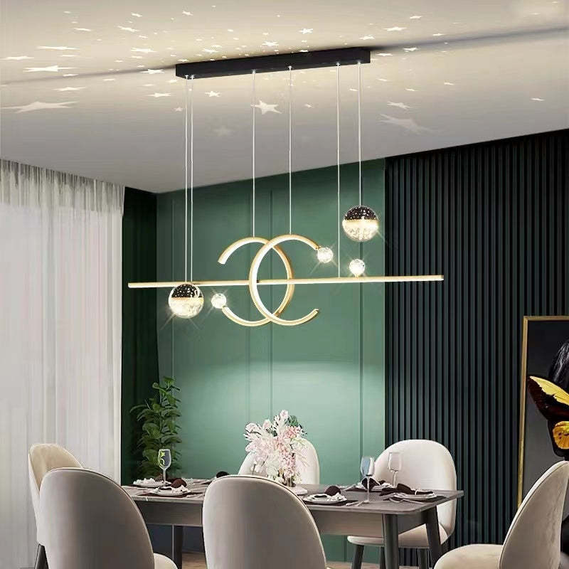Hedendaagse hanglamp dubbel-C goud/zwart eetkamer