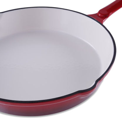 Enameled Cast Iron Fry Pan, 40x25x5.5cm, Ombre Red