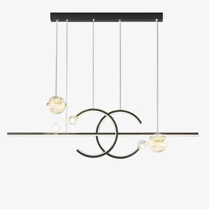 Hedendaagse hanglamp dubbel-C goud/zwart eetkamer
