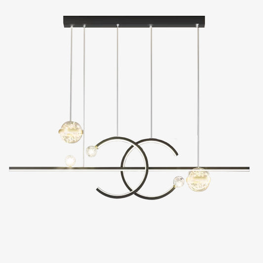 Hedendaagse hanglamp dubbel-C goud/zwart eetkamer