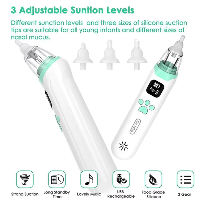Baby Elektronische Neusaspirator - Veilig, Snel, Hygiënische Neusslijmzuiger voor Pasgeborene & Peuter