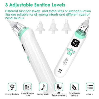 Baby Elektronische Neusaspirator - Veilig, Snel, Hygiënische Neusslijmzuiger voor Pasgeborene & Peuter