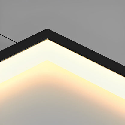Rechthoekig frame aluminium LED zwart nordisch duplex trap kroonluchter