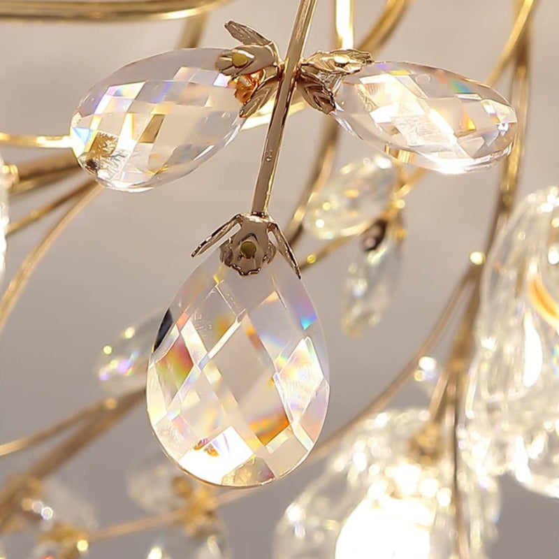 Art Deco elegante bloem plafondlampen, goud