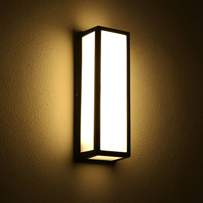 Rechthoekige LED waterdichte bewegingssensor zwarte eigentijdse wandlamp