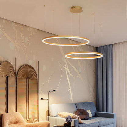 Moderne hanglamp Tir-Circle zwart/goud/koffie metaal