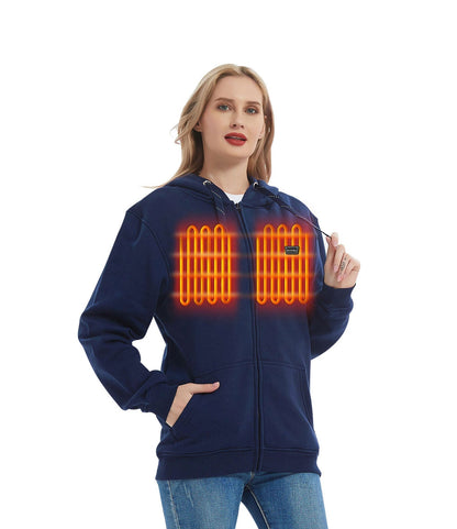 Volledige rits fleecejack met capuchon verwarmde hoodie