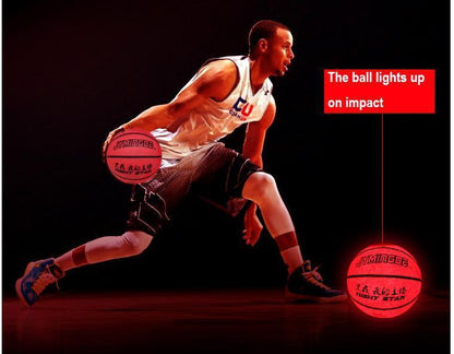 Gloeiend in het donker hoog helder LED lichtgevende basketbal + lichtgevend basketbalnet set