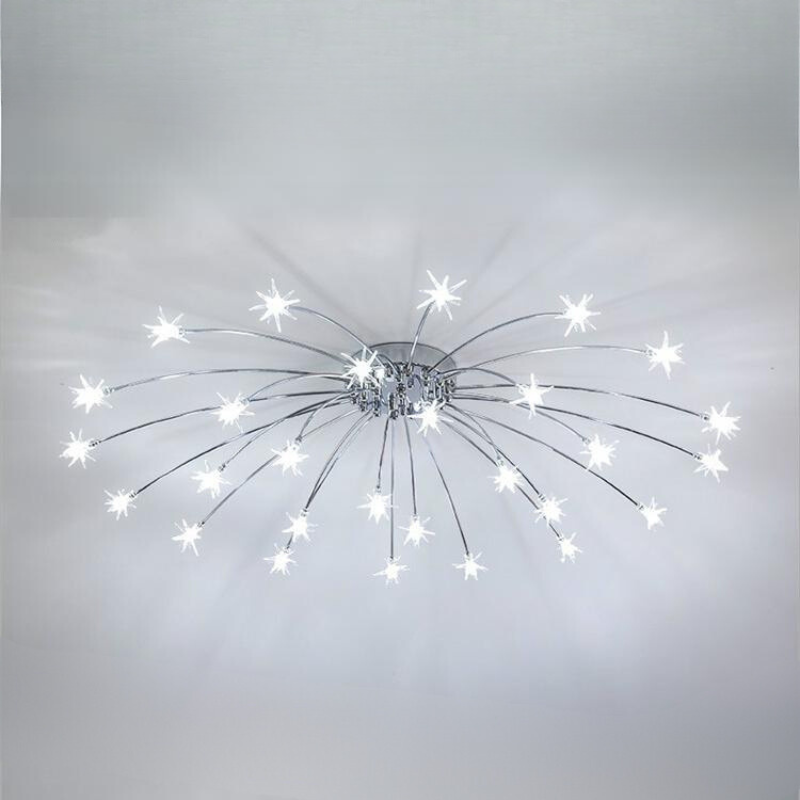 Art Deco Sterrenhemel Metaal/Glas Opbouw Plafondlamp Zwart/Goud/Chroom
