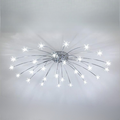 Art Deco Sterrenhemel Metaal/Glas Opbouw Plafondlamp Zwart/Goud/Chroom