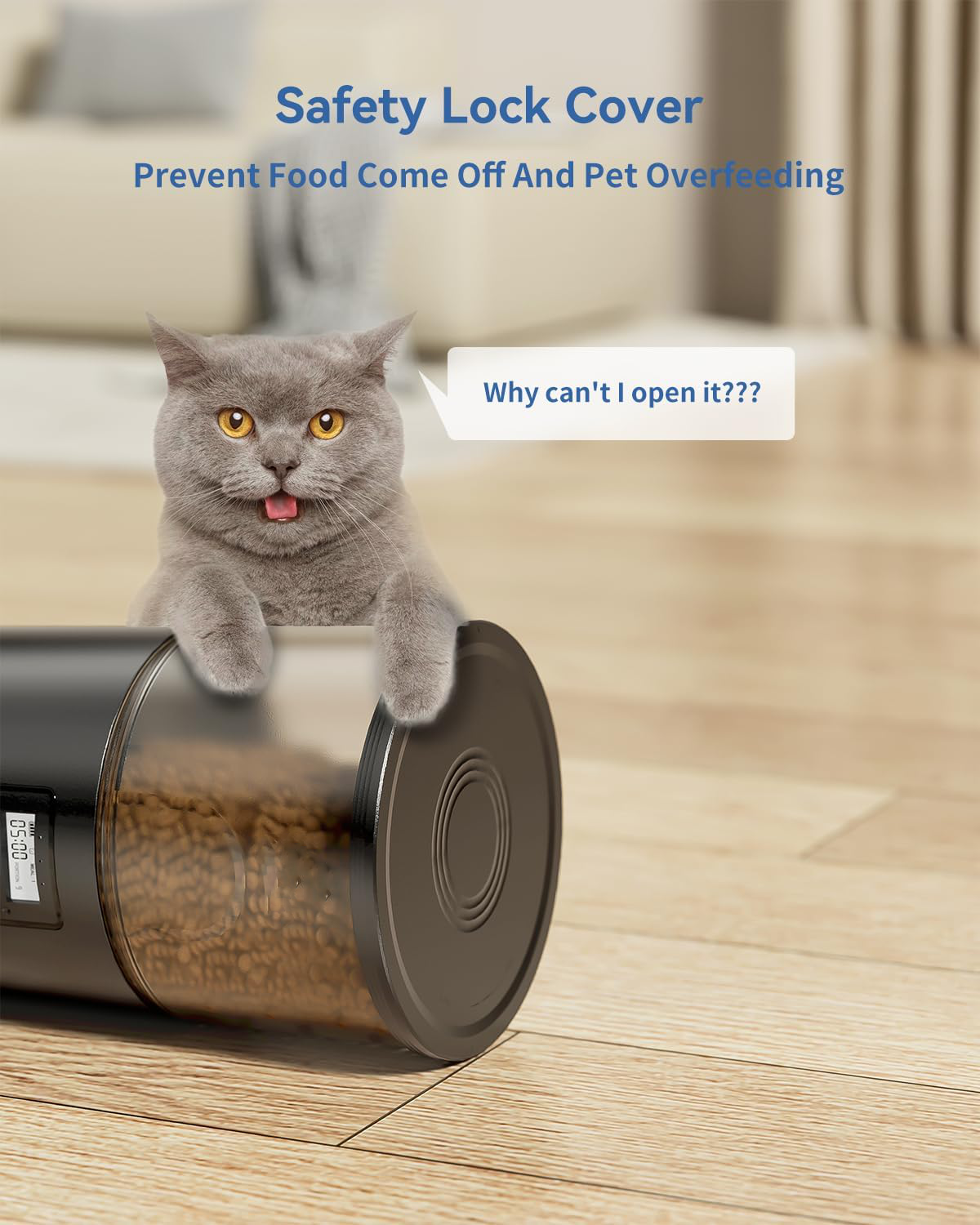 Automatische kattenvoederautomaat met timer