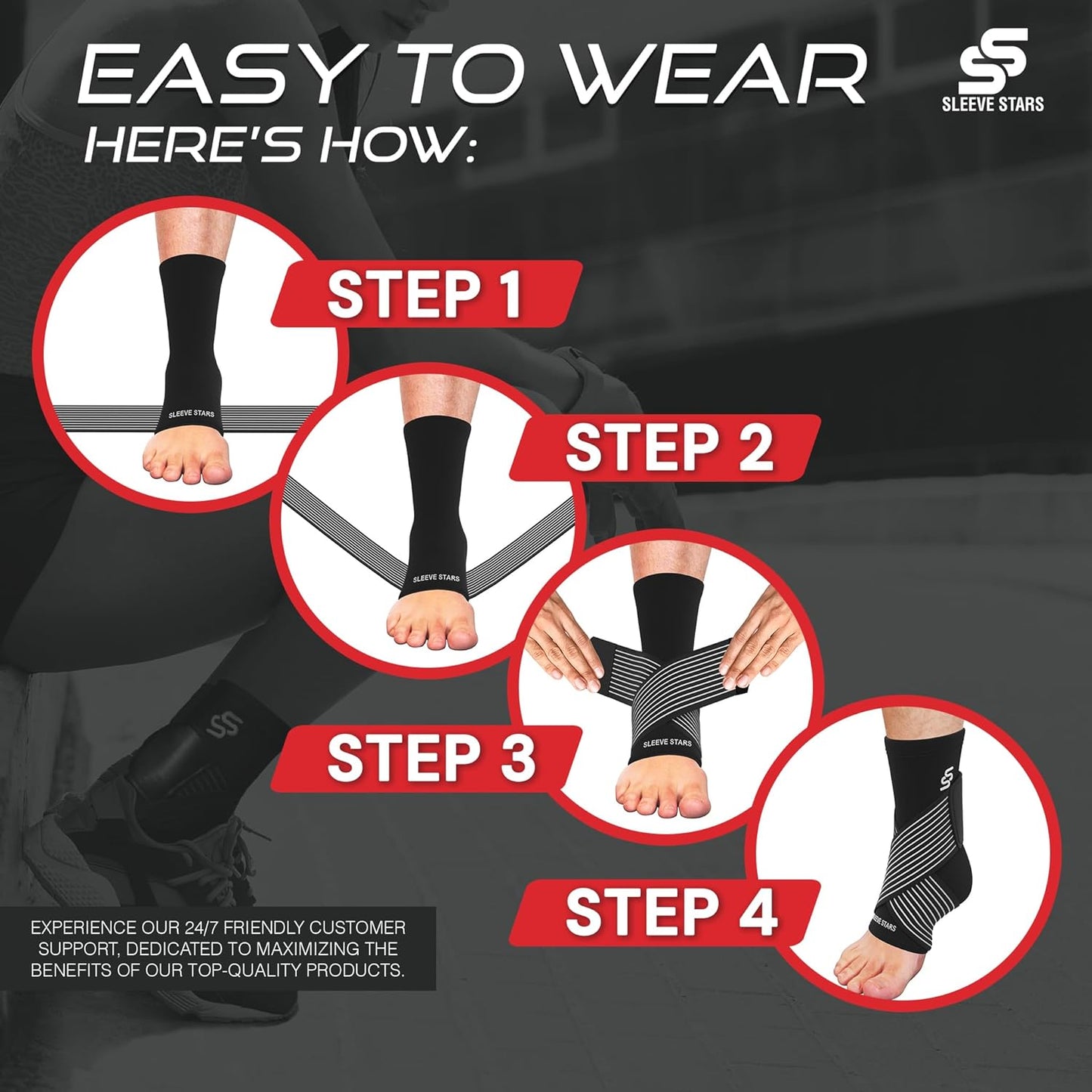 Enkelsteunbrace voor verstuikte enkel, verlichting van plantaire fasciitis, achillespeesontsteking
