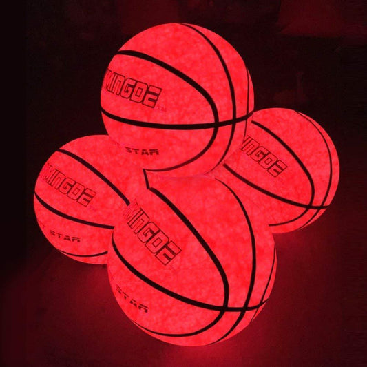Gloeiend in het donker hoog helder LED lichtgevende basketbal + lichtgevend basketbalnet set