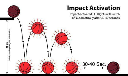 Gloeiend in het donker hoog helder LED lichtgevende basketbal + lichtgevend basketbalnet set