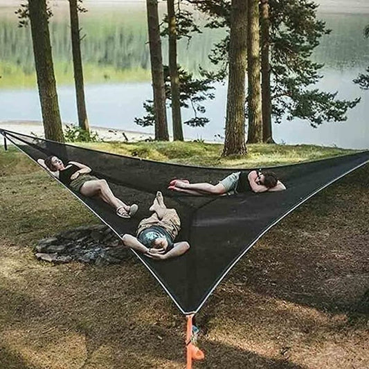 Multi Persoon Draagbare Hangmat 3 Punt Lucht Camping buiten Driehoek Hangmat Achtertuin