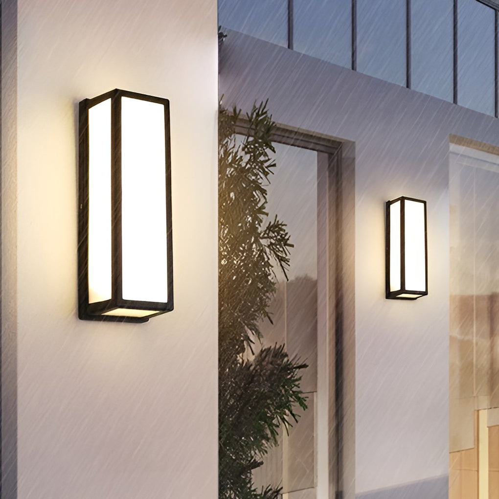 Rechthoekige LED waterdichte bewegingssensor zwarte eigentijdse wandlamp
