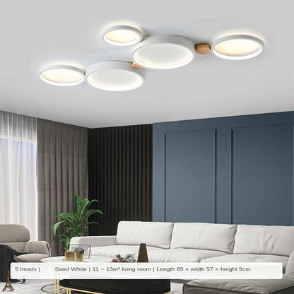 Ronde Opbouw Plafondlamp Wit Grijs Groen Slaapkamer