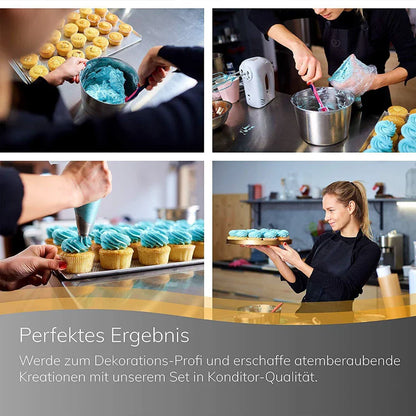 66/74-delige professionele taartdecoratieset – roestvrijstalen spuitmondjes en gereedschap