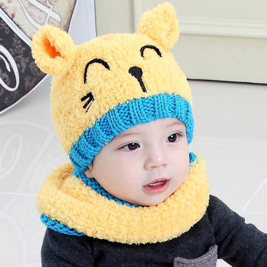 Adorable Toddler Winter Hooded Cap Scarf