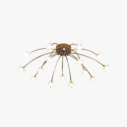 Art Deco Sterrenhemel Metaal/Glas Opbouw Plafondlamp Zwart/Goud/Chroom