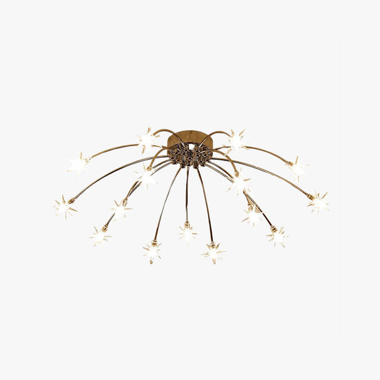 Art Deco Sterrenhemel Metaal/Glas Opbouw Plafondlamp Zwart/Goud/Chroom